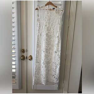 Ted Baker White Crochet Lace Maxi Dress